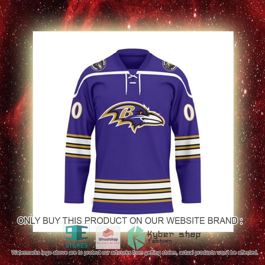 personalized nfl baltimore ravens logo hockey jersey 8 636