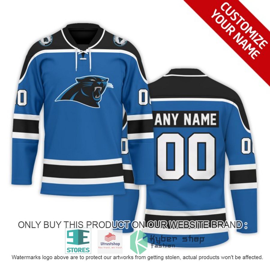 personalized nfl carolina panthers logo hockey jersey 1 71347
