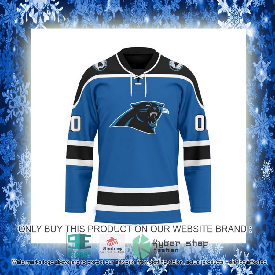 personalized nfl carolina panthers logo hockey jersey 11 70570