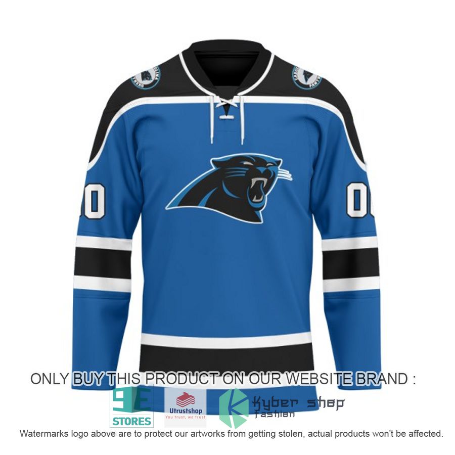 personalized nfl carolina panthers logo hockey jersey 2 52204