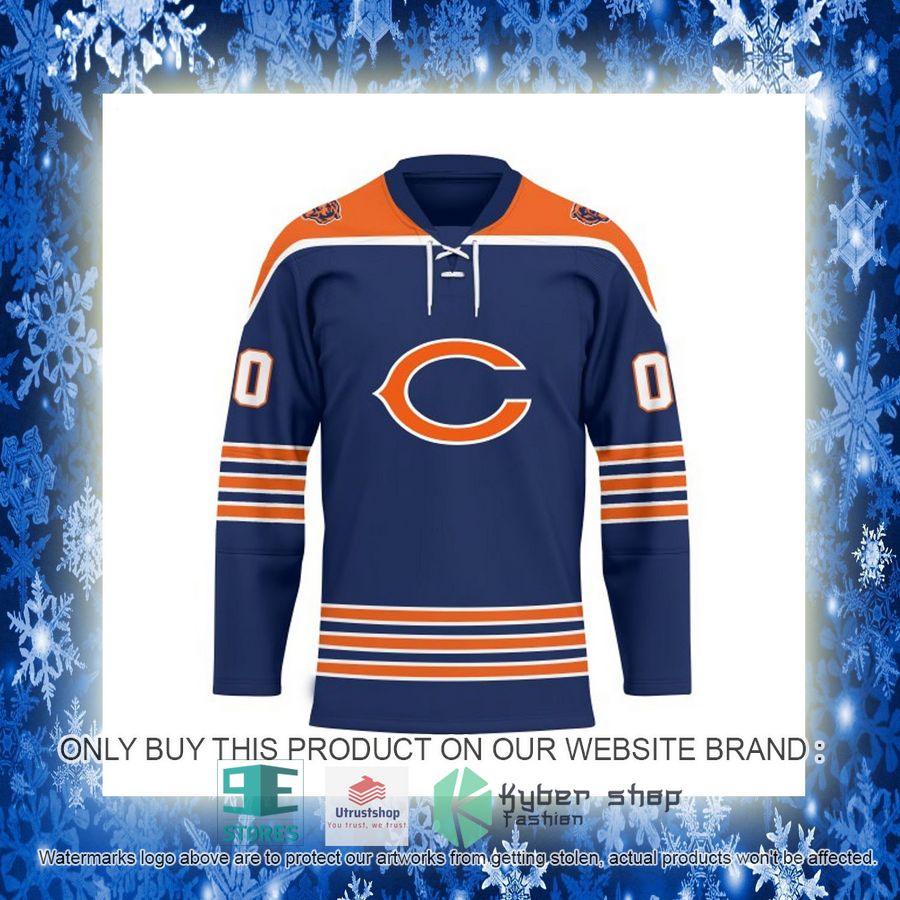 personalized nfl chicago bears logo hockey jersey 11 3471