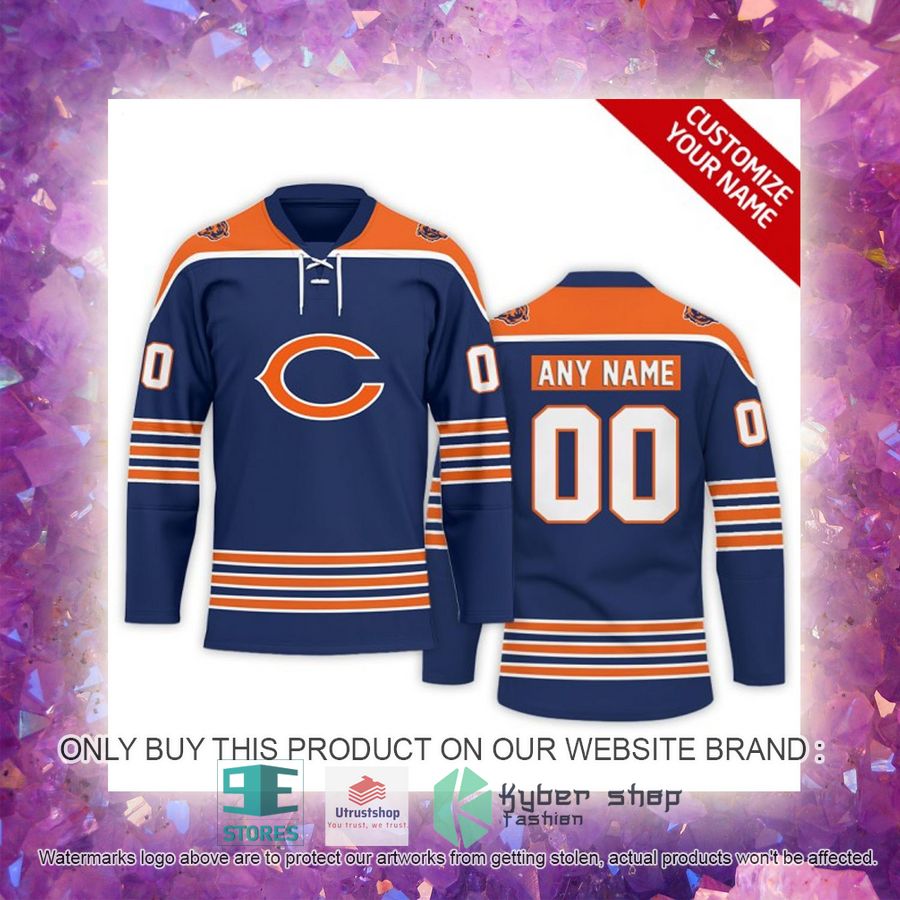 personalized nfl chicago bears logo hockey jersey 4 35733