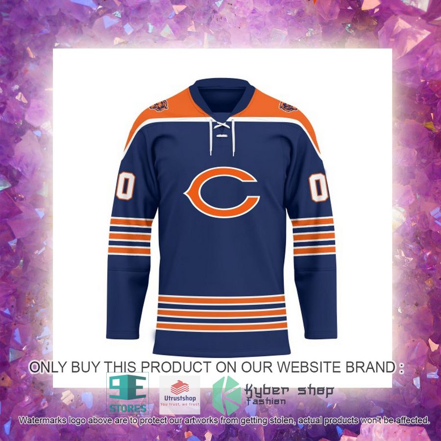personalized nfl chicago bears logo hockey jersey 5 45798
