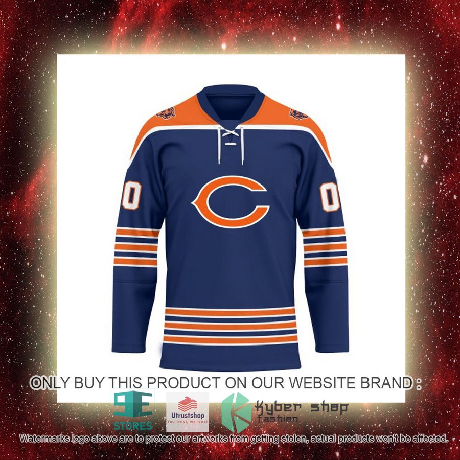 personalized nfl chicago bears logo hockey jersey 8 63981