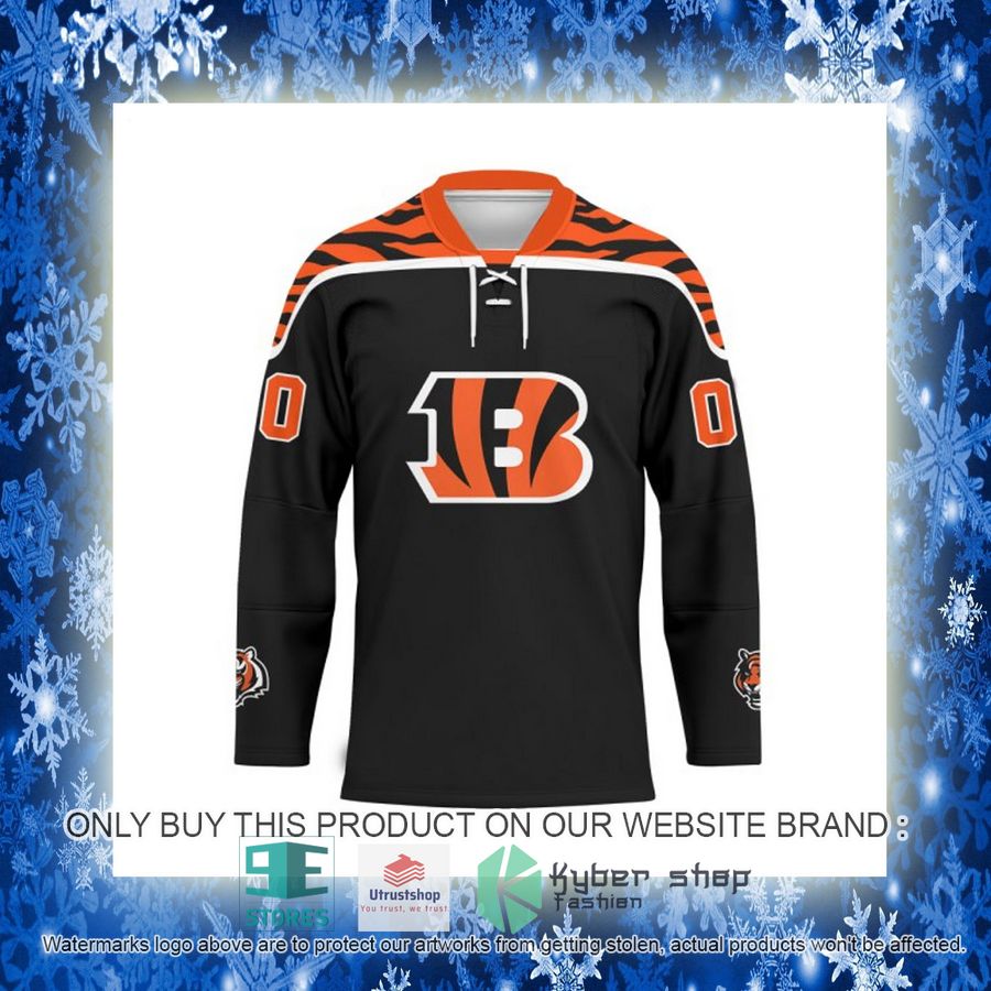 personalized nfl cincinnati bengals logo hockey jersey 11 41491
