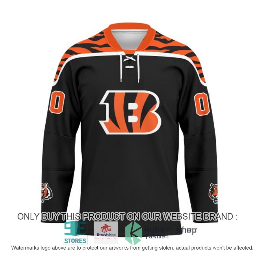 personalized nfl cincinnati bengals logo hockey jersey 2 62605