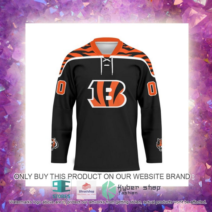 personalized nfl cincinnati bengals logo hockey jersey 5 60904