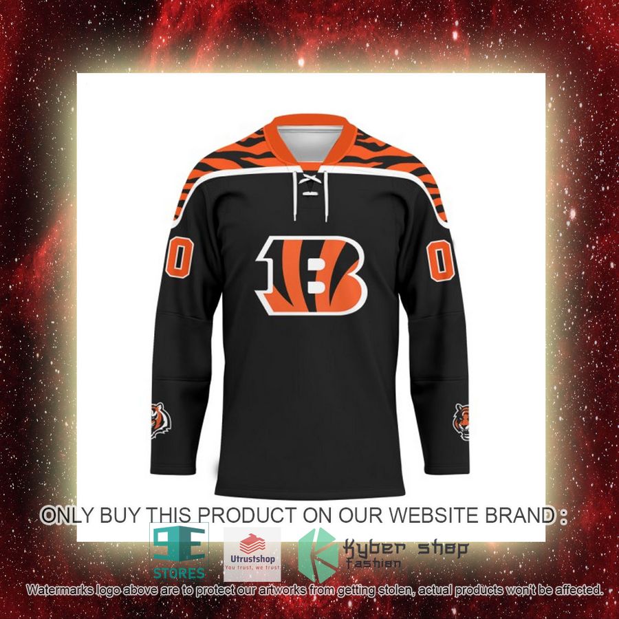 personalized nfl cincinnati bengals logo hockey jersey 8 63705
