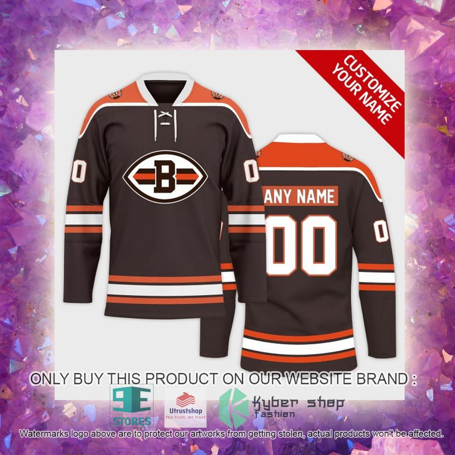 personalized nfl cleveland browns logo hockey jersey 4 47113