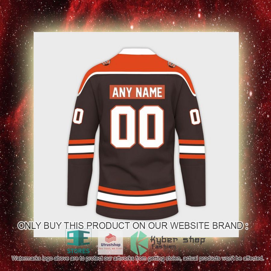 personalized nfl cleveland browns logo hockey jersey 9 80097