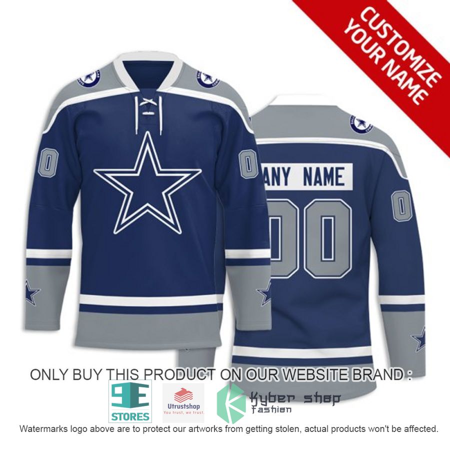personalized nfl dallas cowboys logo hockey jersey 1 29034