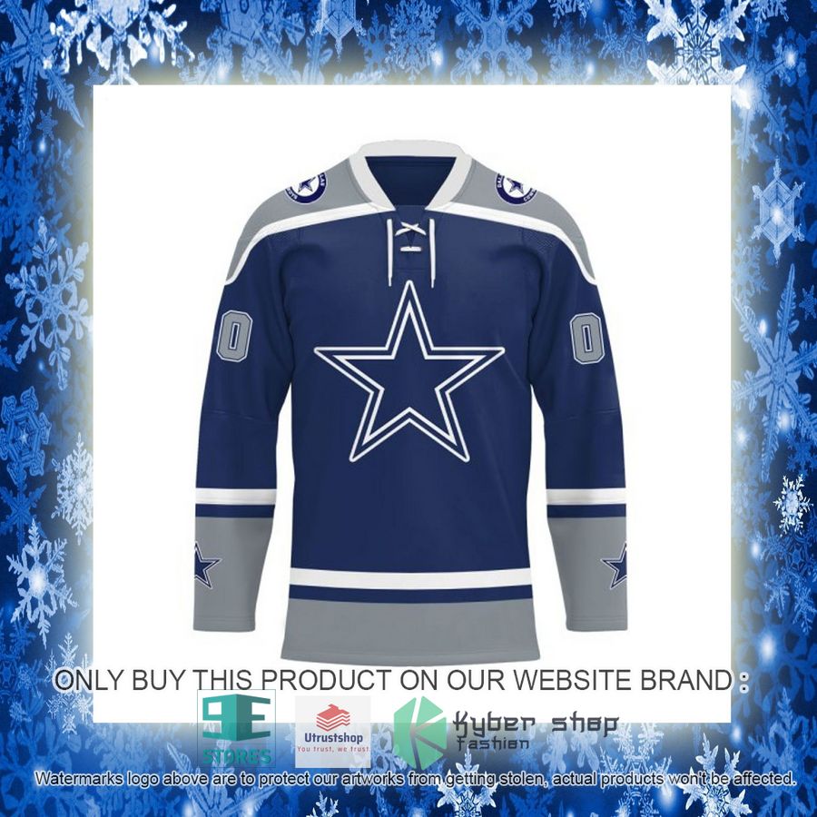 personalized nfl dallas cowboys logo hockey jersey 11 66487