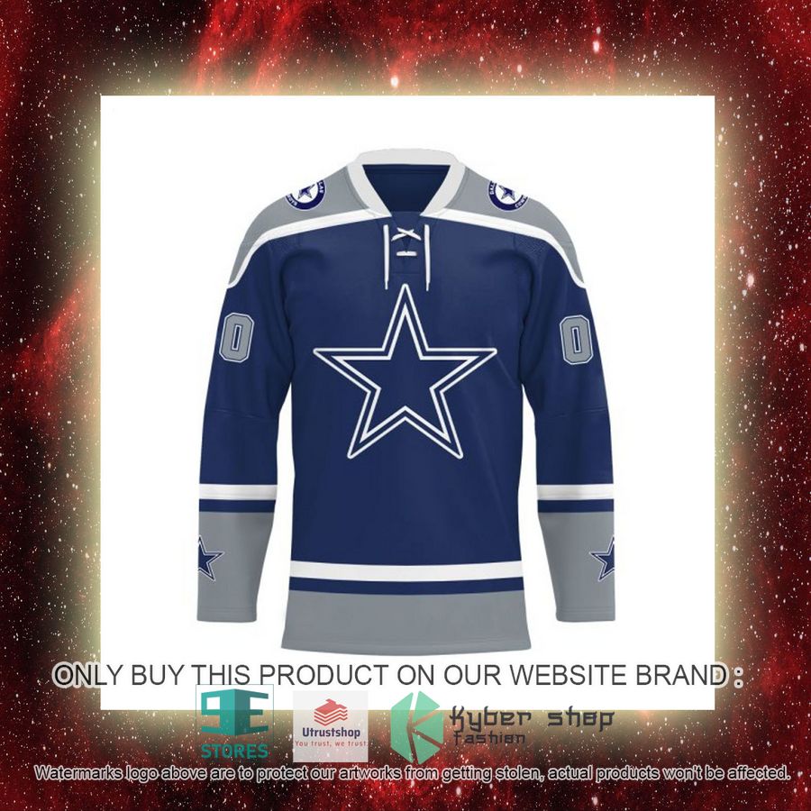 personalized nfl dallas cowboys logo hockey jersey 8 40743