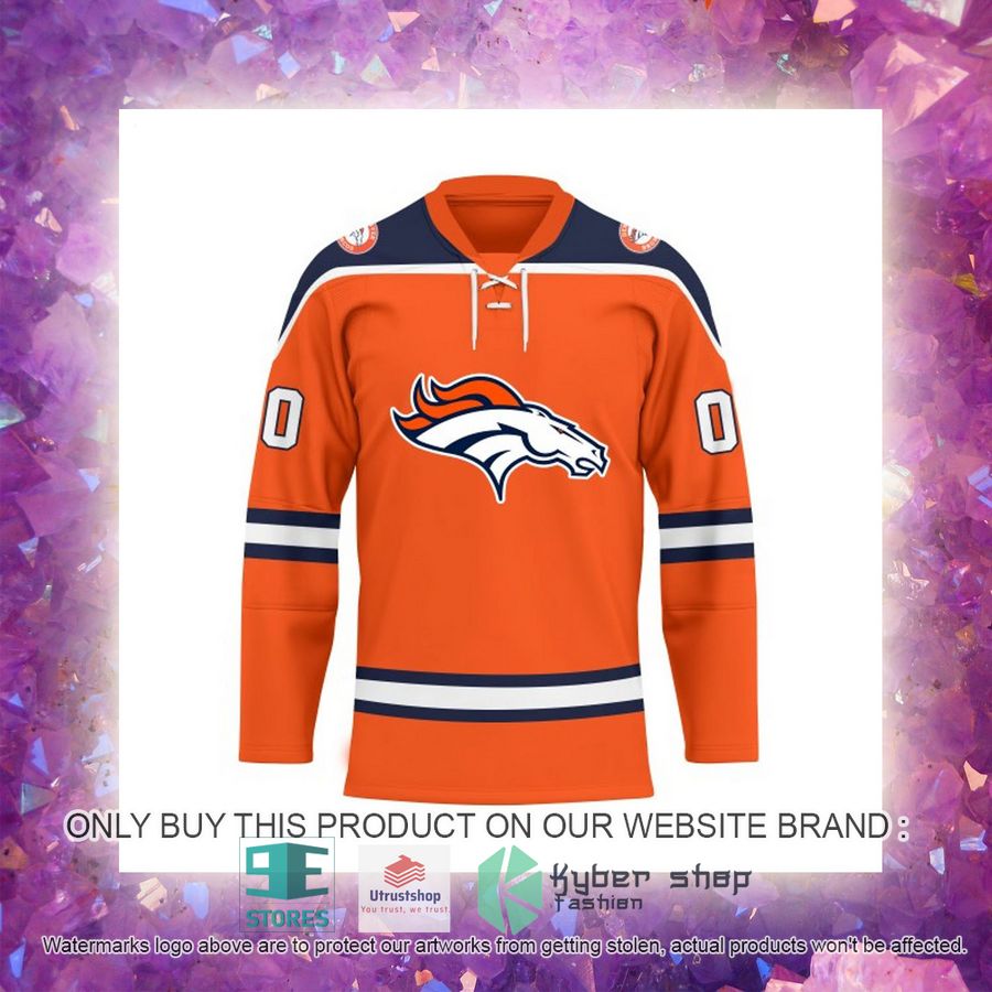 personalized nfl denver broncos logo hockey jersey 5 37699