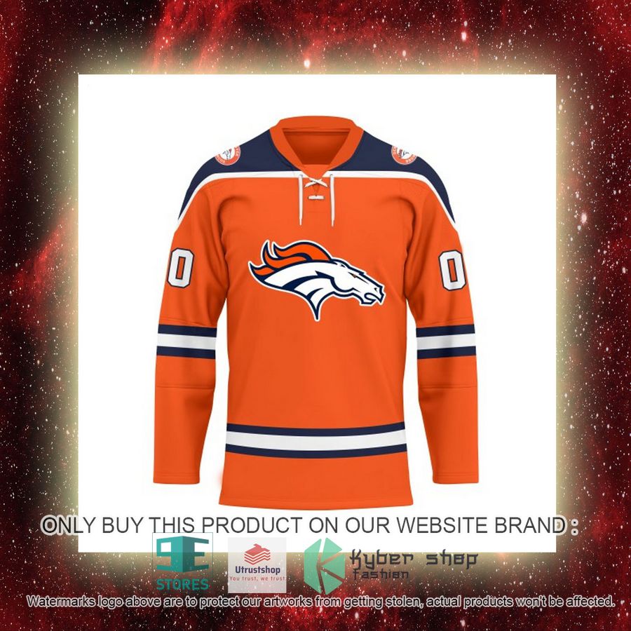 personalized nfl denver broncos logo hockey jersey 8 3451
