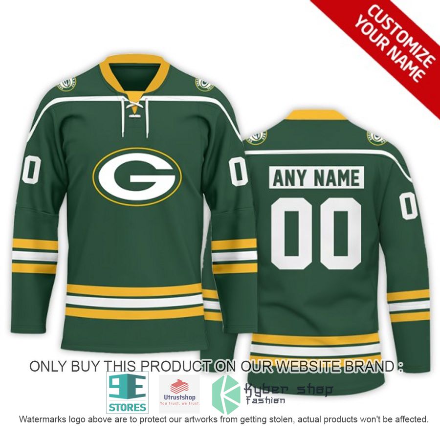 personalized nfl green bay packers logo hockey jersey 1 72184