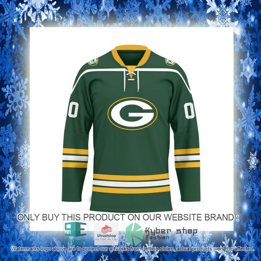 personalized nfl green bay packers logo hockey jersey 11 89358