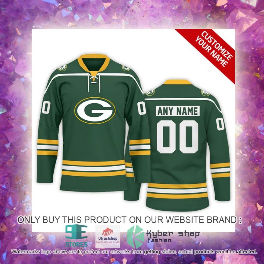personalized nfl green bay packers logo hockey jersey 4 86189