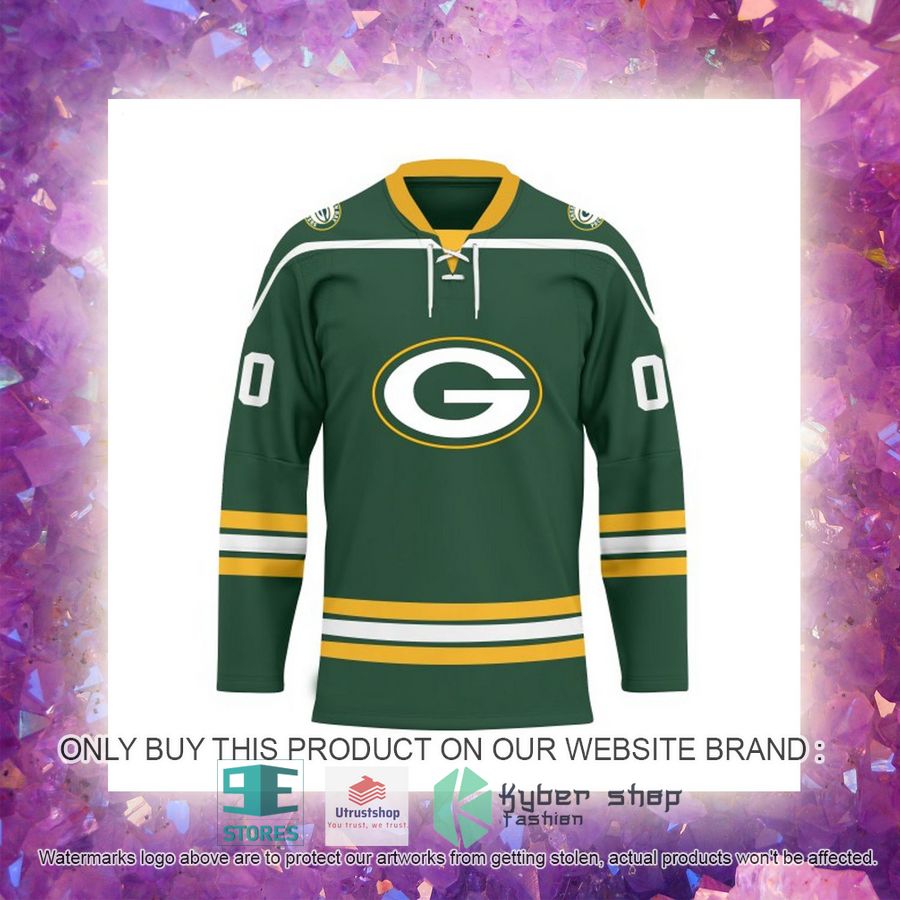 personalized nfl green bay packers logo hockey jersey 5 60746
