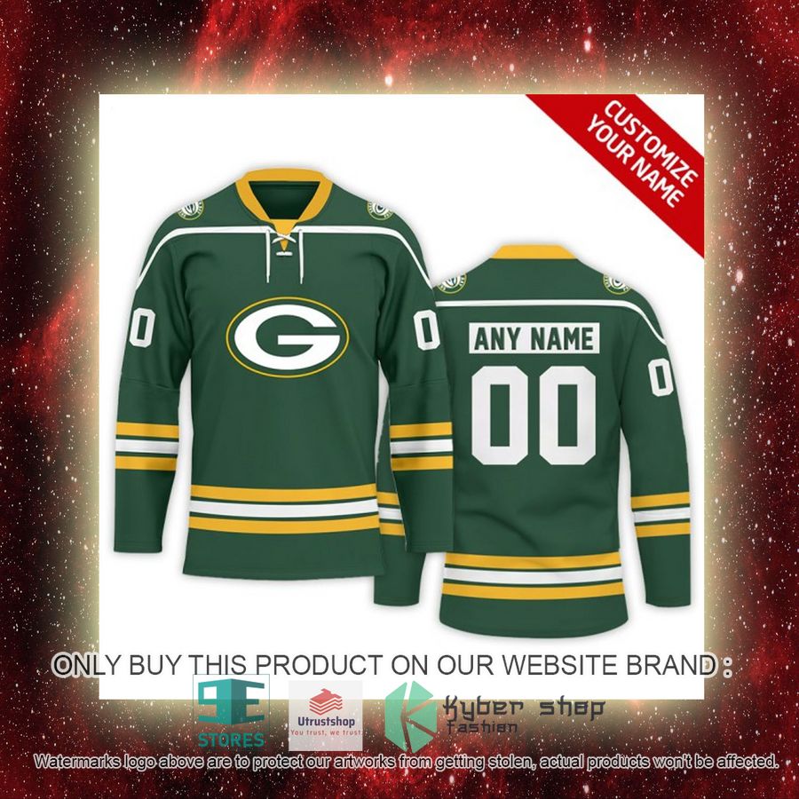 personalized nfl green bay packers logo hockey jersey 7 64326
