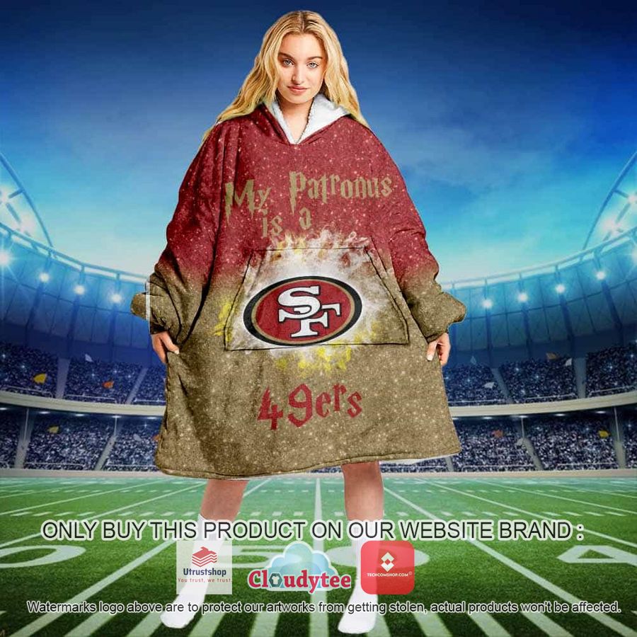 personalized nfl harry potter my patronus is 49ers snuggie blanket hoodie 1 29727