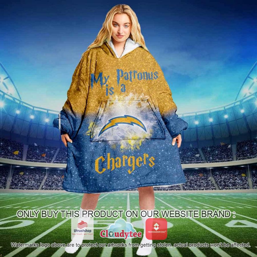 personalized nfl harry potter my patronus is chargers snuggie blanket hoodie 1 67257
