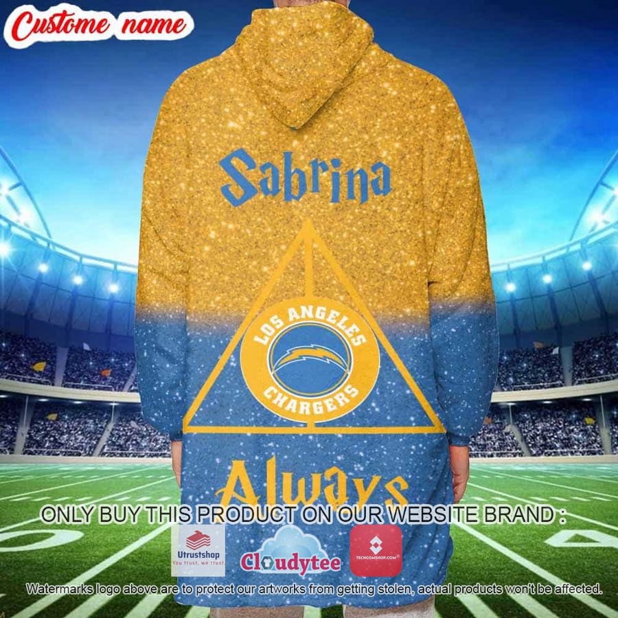 personalized nfl harry potter my patronus is chargers snuggie blanket hoodie 2 13154