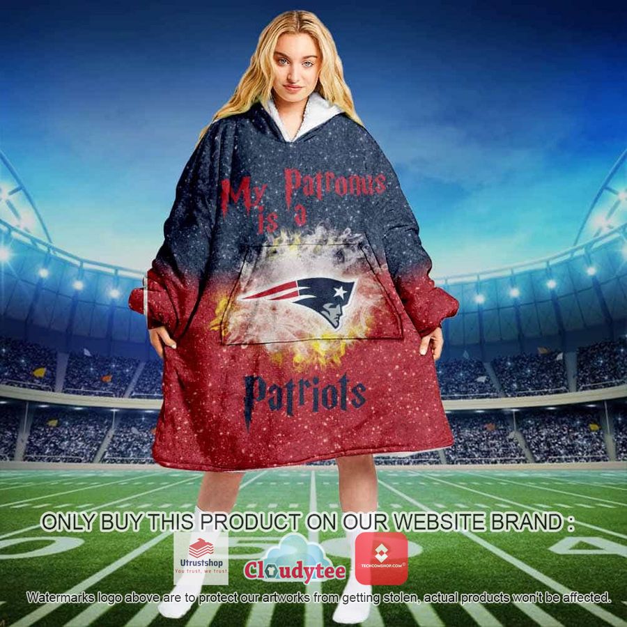 personalized nfl harry potter my patronus is patriots snuggie blanket hoodie 1 69109