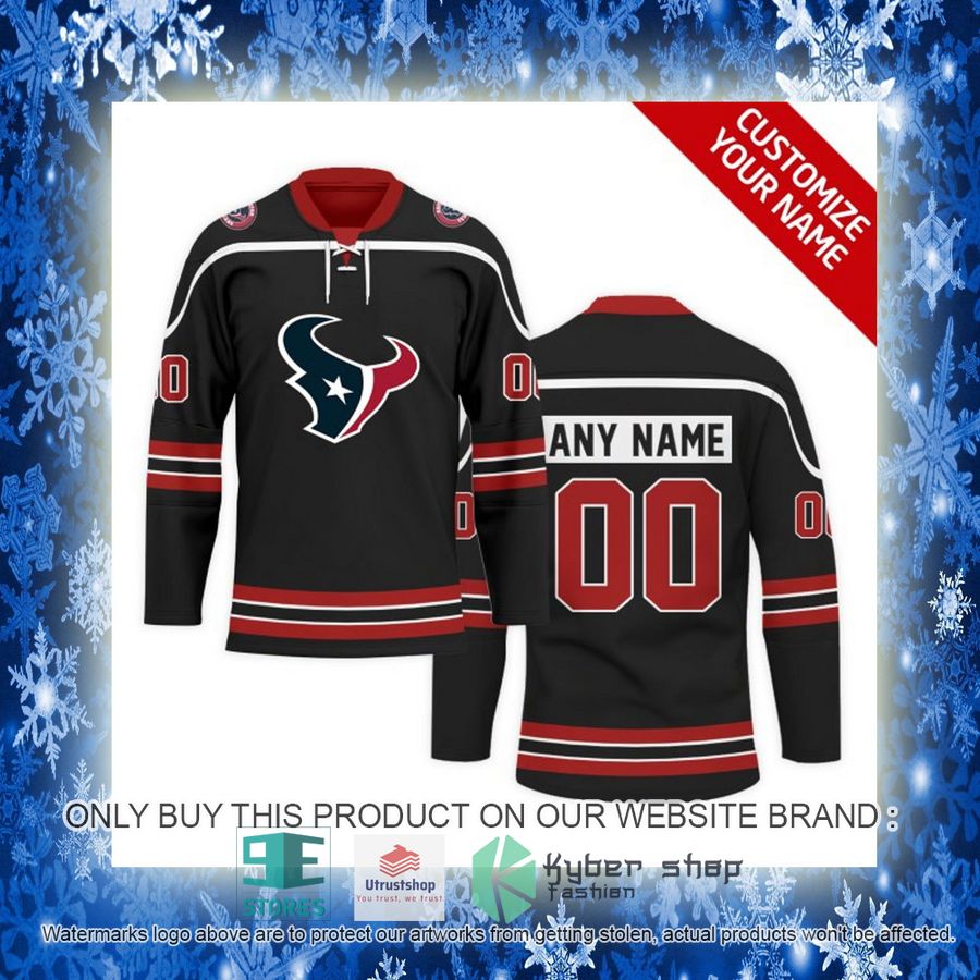 personalized nfl houston texans logo hockey jersey 10 21671