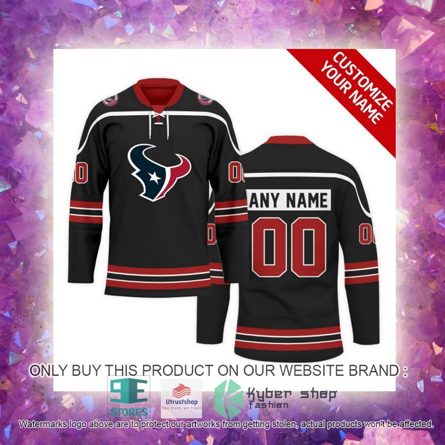 personalized nfl houston texans logo hockey jersey 4 54434