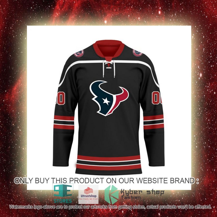 personalized nfl houston texans logo hockey jersey 8 41009