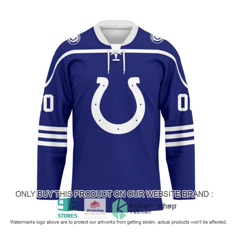 personalized nfl indianapolis colts logo hockey jersey 2 28236