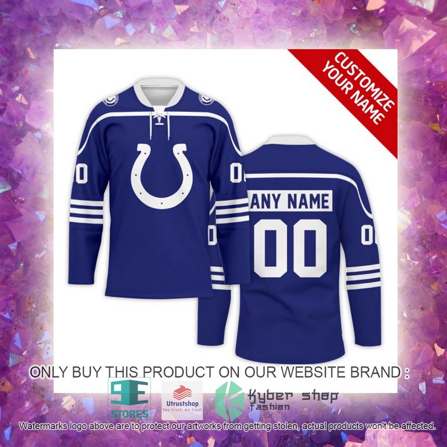 personalized nfl indianapolis colts logo hockey jersey 4 89243