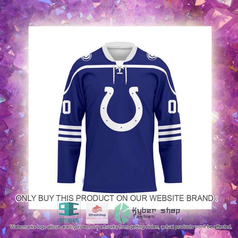 personalized nfl indianapolis colts logo hockey jersey 5 93789