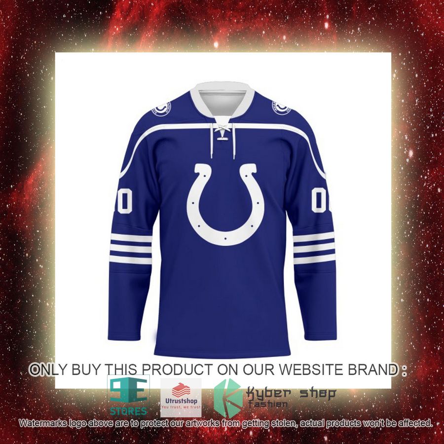 personalized nfl indianapolis colts logo hockey jersey 8 1107