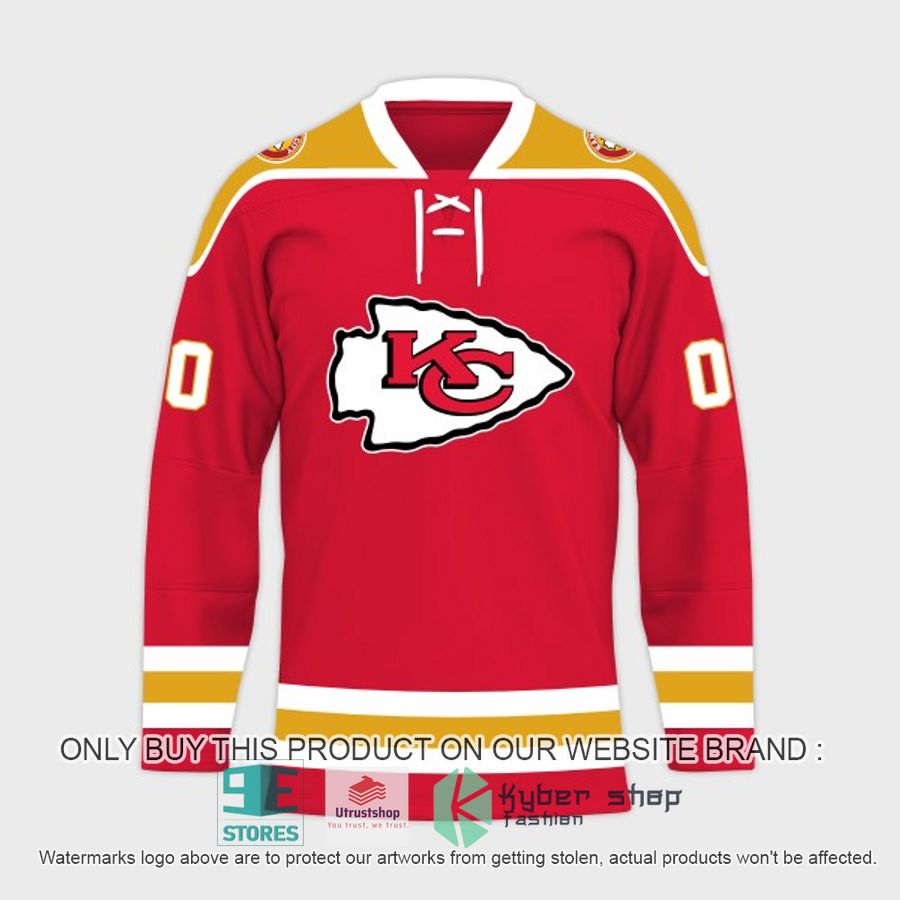 personalized nfl kansas city chiefs logo hockey jersey 2 50426