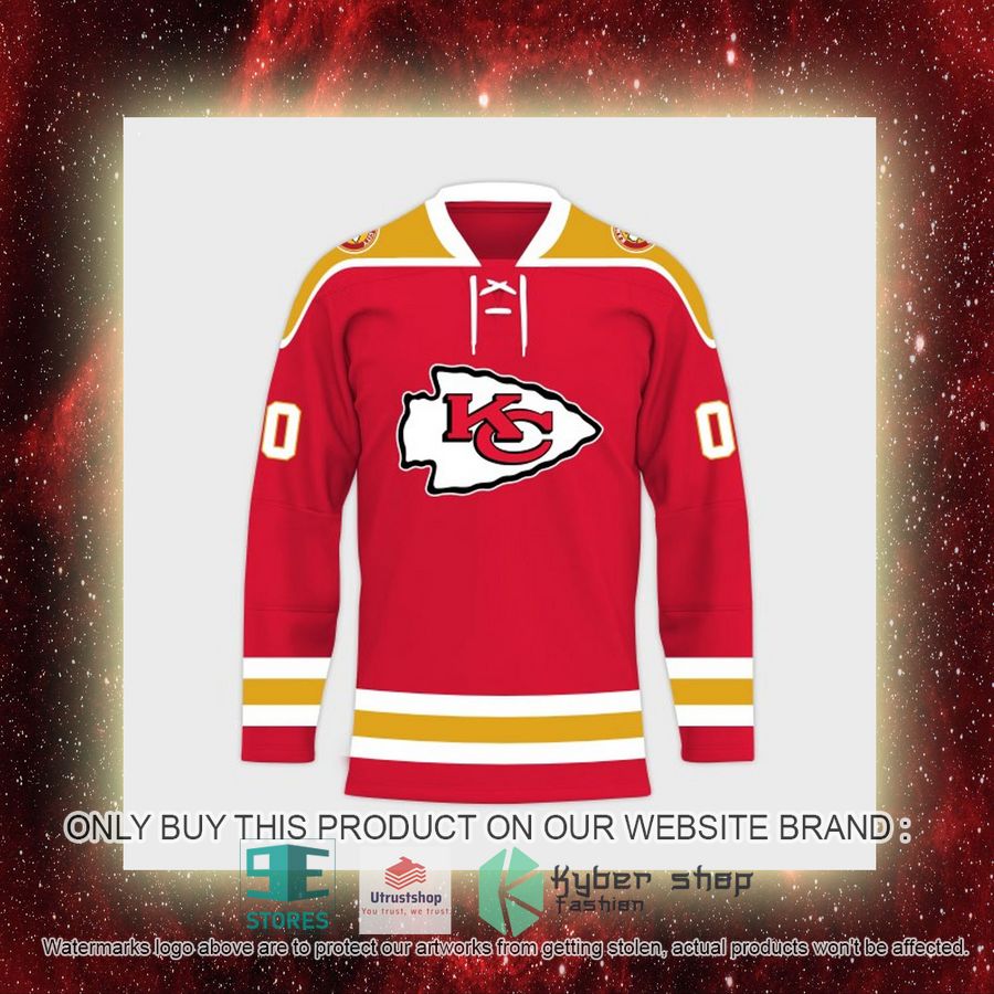 personalized nfl kansas city chiefs logo hockey jersey 8 24227