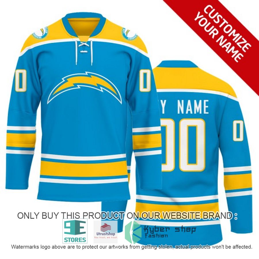 personalized nfl los angeles chargers logo hockey jersey 1 43849