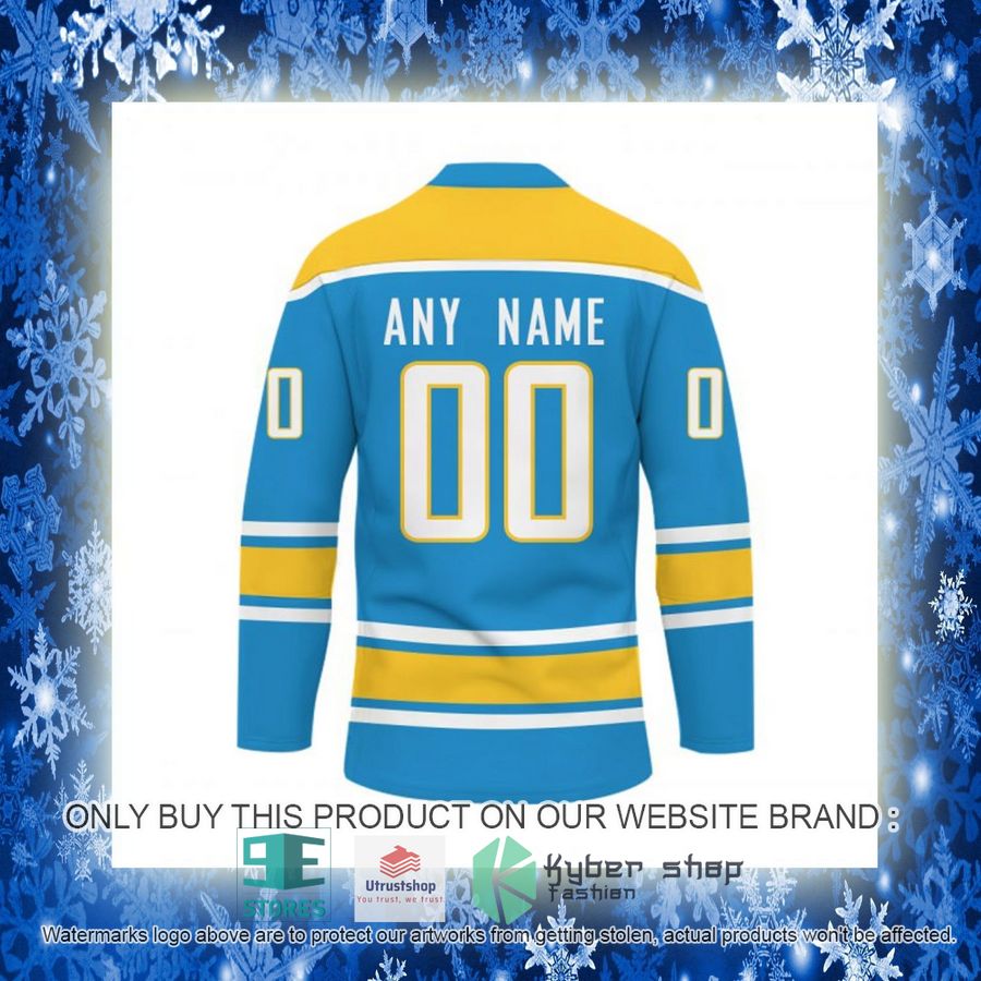 personalized nfl los angeles chargers logo hockey jersey 12 62824