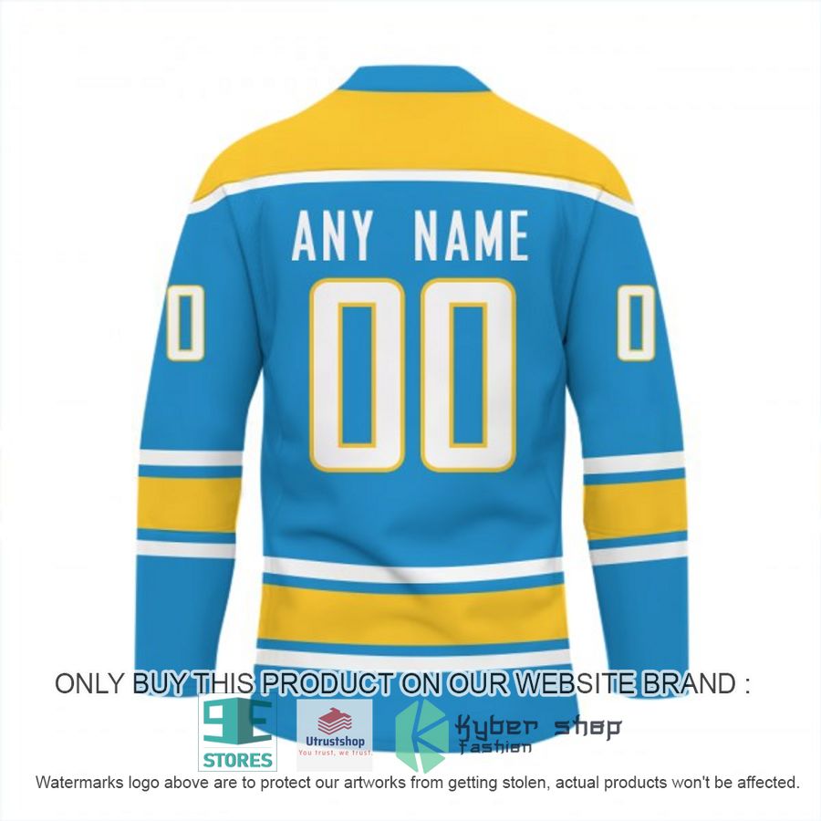 personalized nfl los angeles chargers logo hockey jersey 3 70135