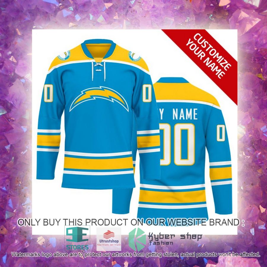 personalized nfl los angeles chargers logo hockey jersey 4 41384