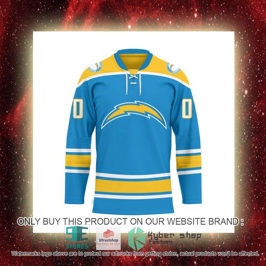 personalized nfl los angeles chargers logo hockey jersey 8 44668