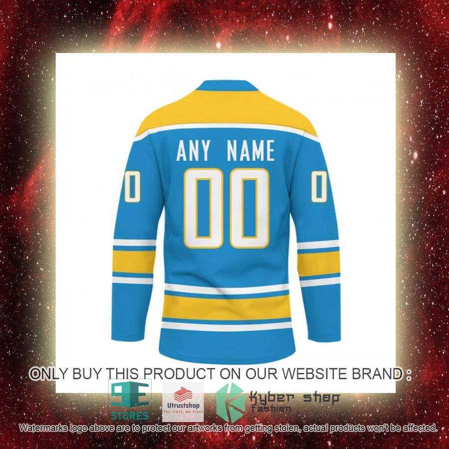 personalized nfl los angeles chargers logo hockey jersey 9 57774