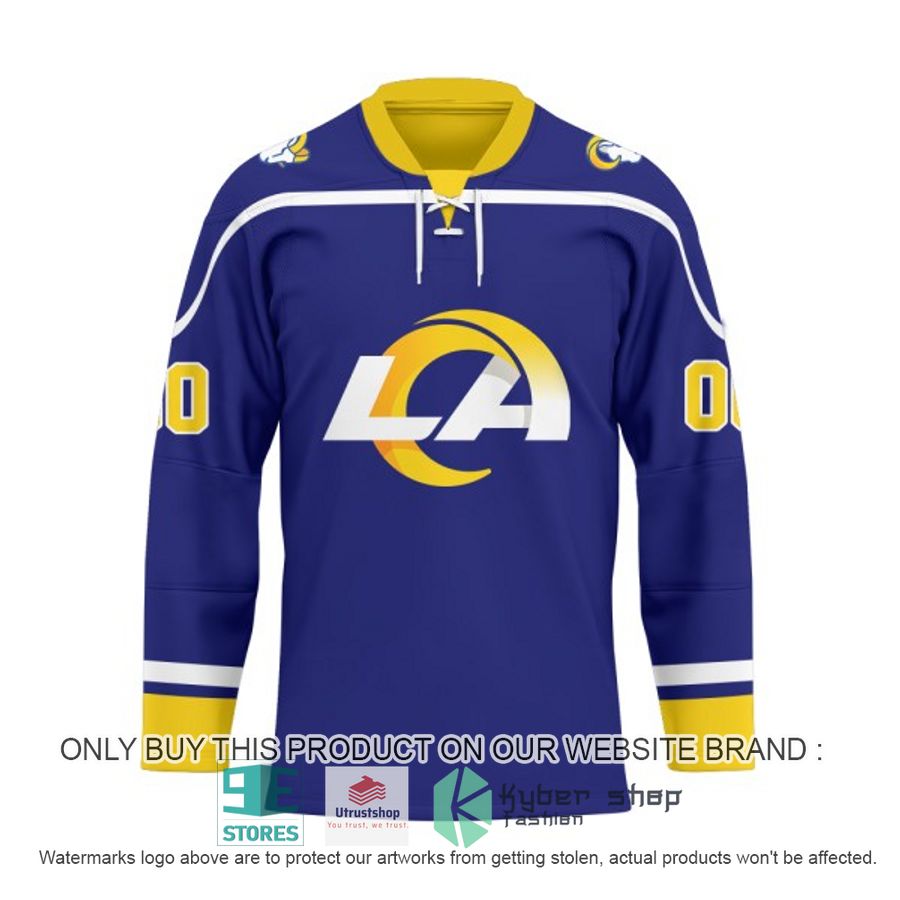 personalized nfl los angeles rams logo hockey jersey 2 66003