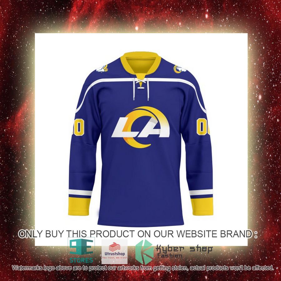 personalized nfl los angeles rams logo hockey jersey 8 43428