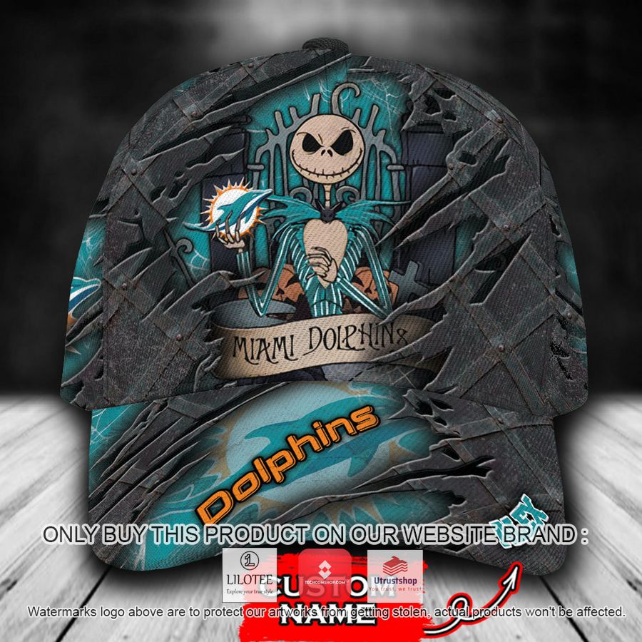 personalized nfl miami dolphins jack skellington cap 1 58192