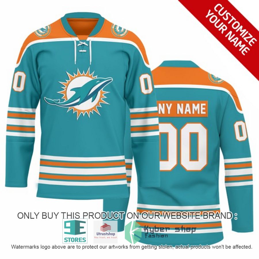 personalized nfl miami dolphins logo hockey jersey 1 63994
