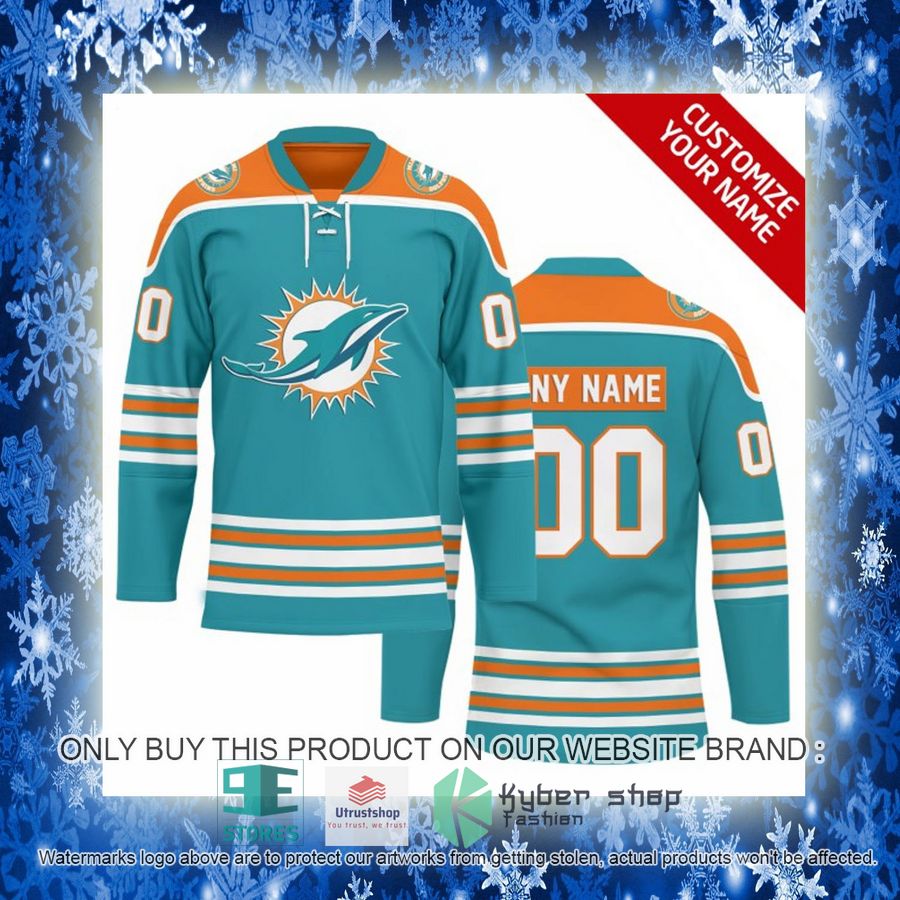 personalized nfl miami dolphins logo hockey jersey 10 2116