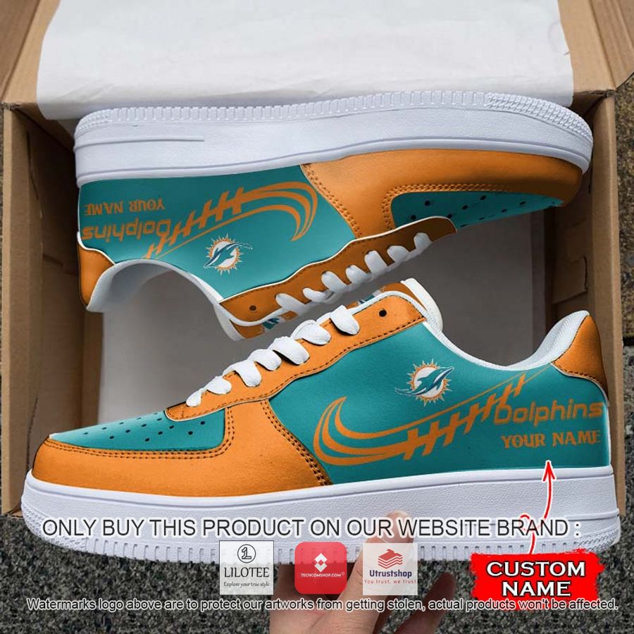 personalized nfl miami dolphins nike air force 1 sneaker 1 64144
