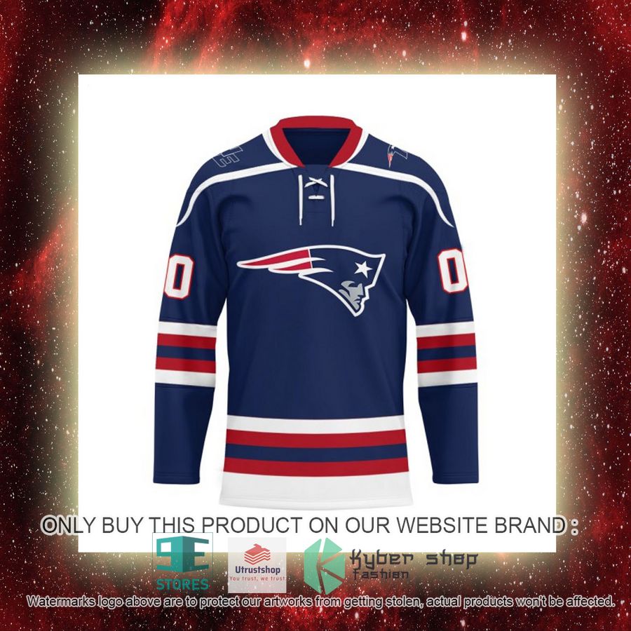 personalized nfl new england patriots logo hockey jersey 8 85833